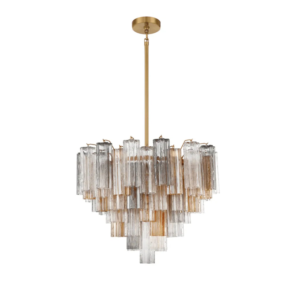 Lustra Murano Chandelier Glass Tube Layered Amber