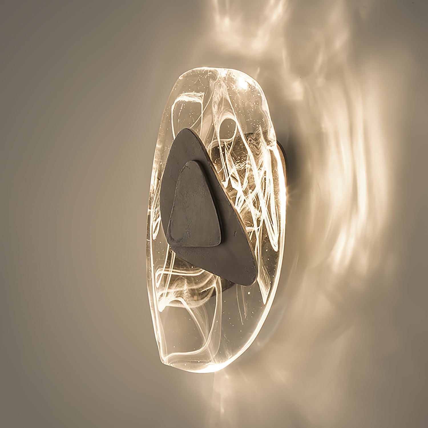 Valentina Artistic Black Glass Wall Lamp - Letslighting