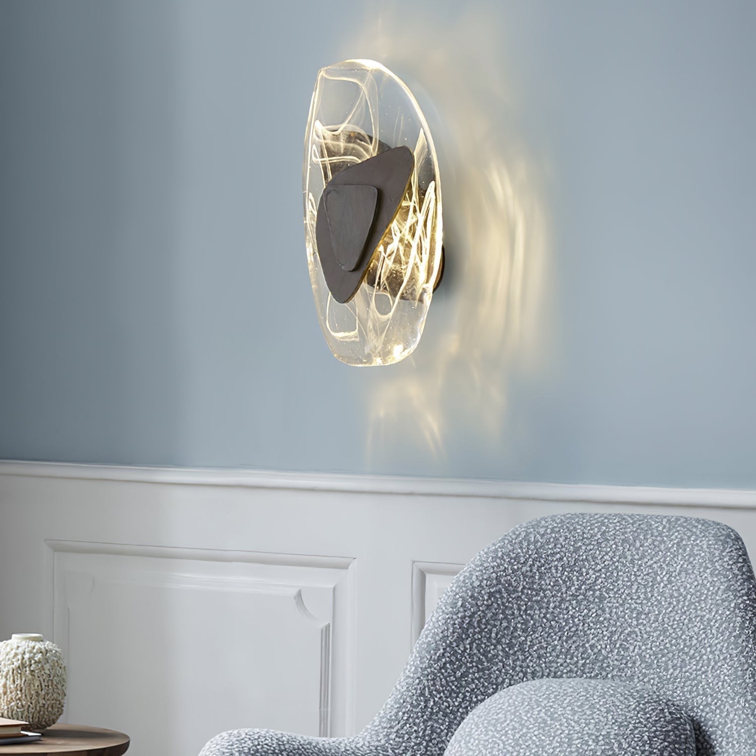 Valentina Artistic Black Glass Wall Lamp - Letslighting