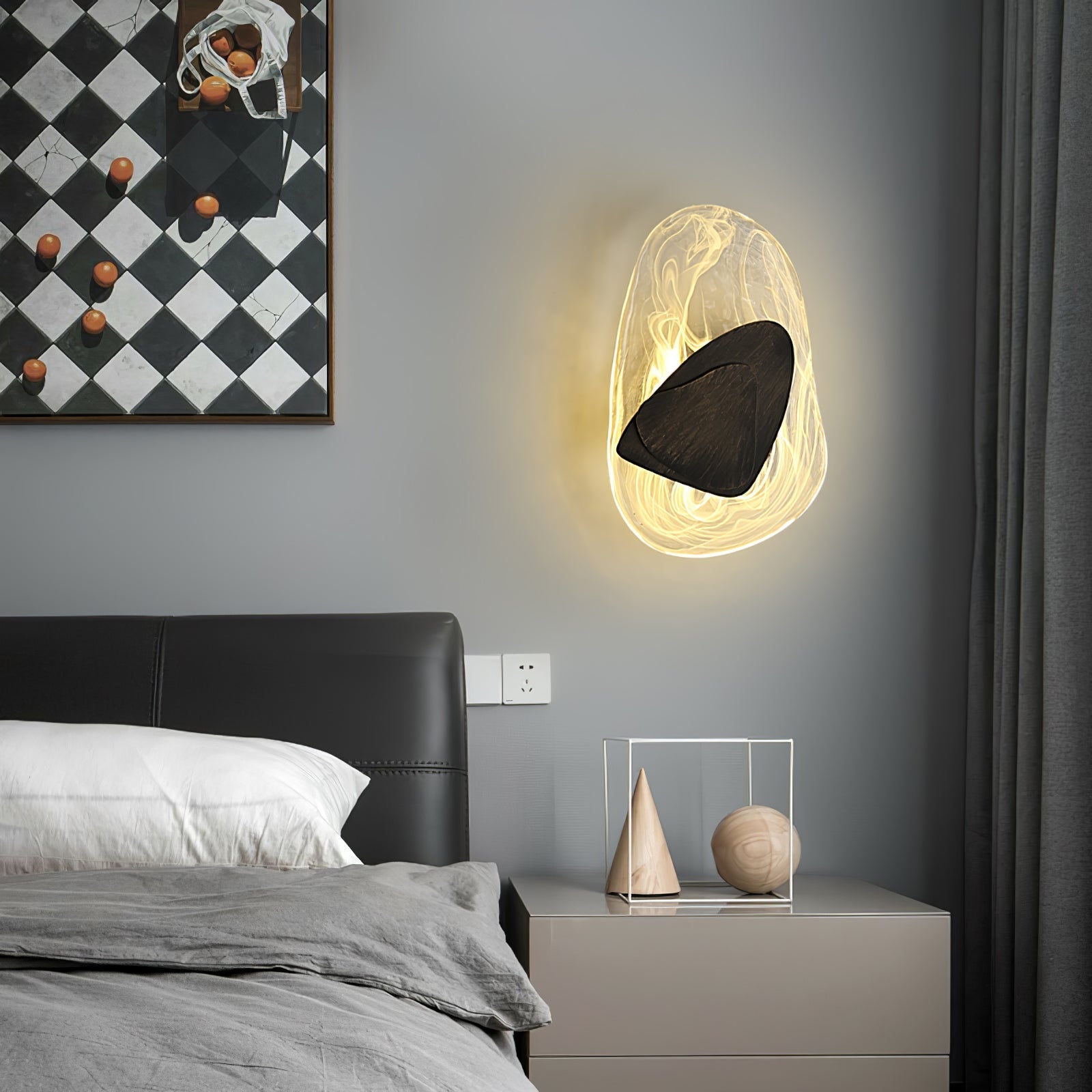 Valentina Artistic Black Glass Wall Lamp - Letslighting