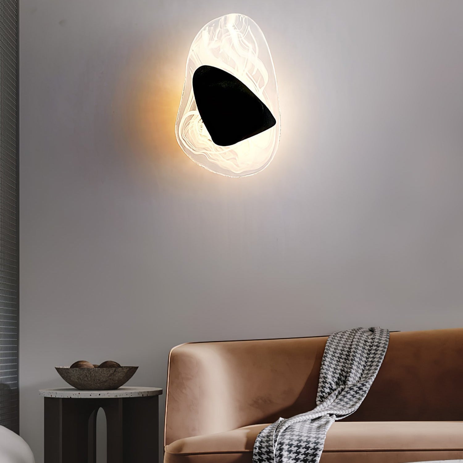 Valentina Artistic Black Glass Wall Lamp - Letslighting