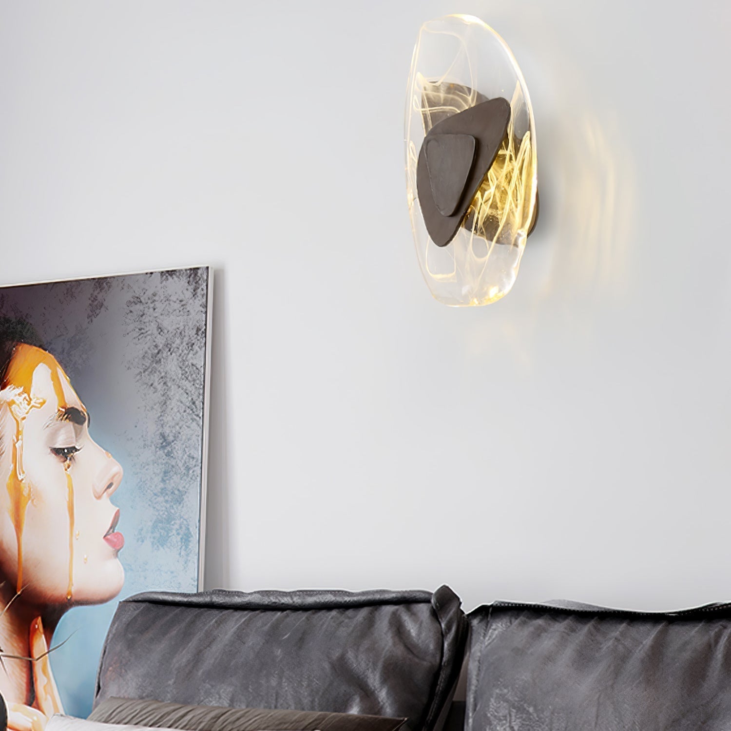 Valentina Artistic Black Glass Wall Lamp - Letslighting