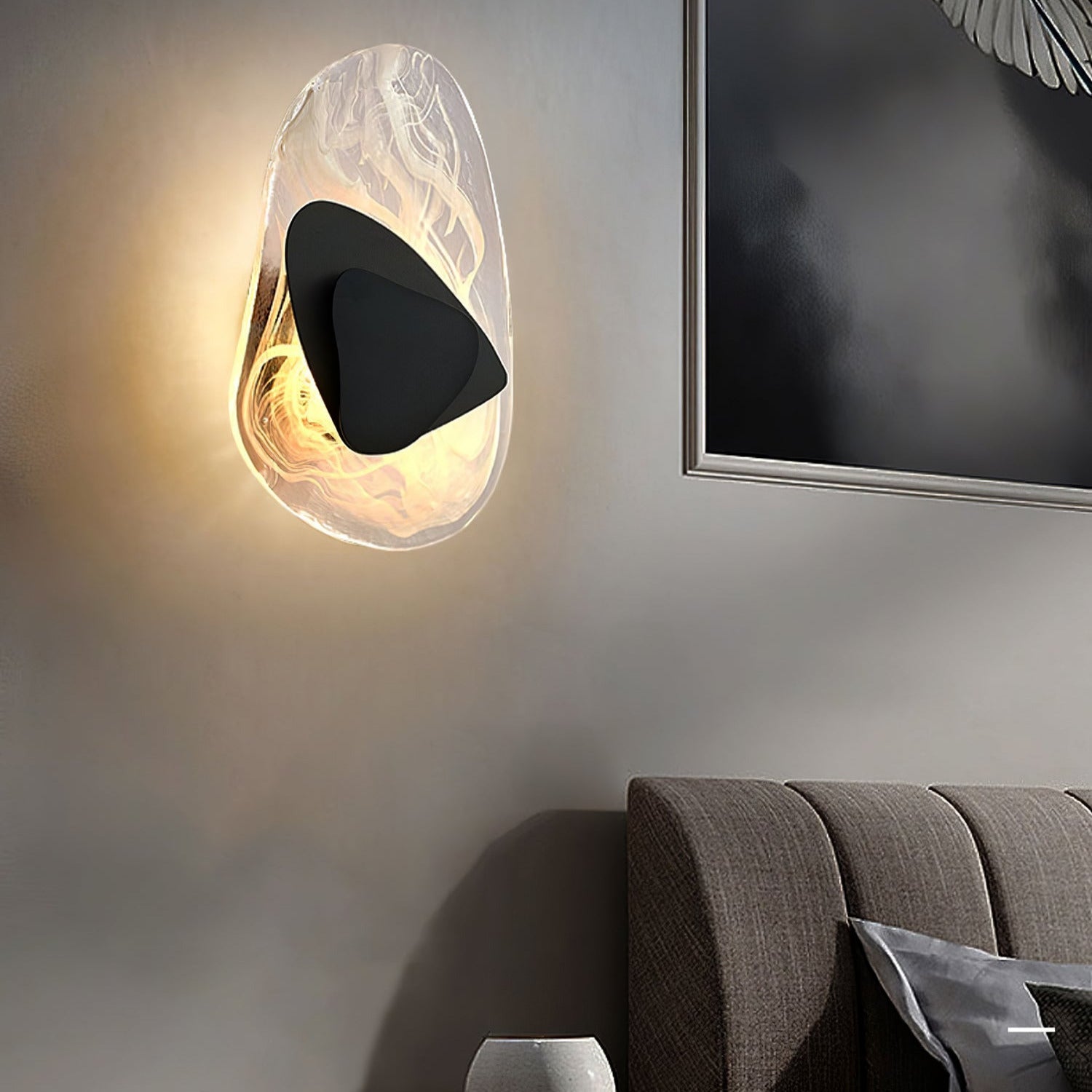 Valentina Artistic Black Glass Wall Lamp - Letslighting