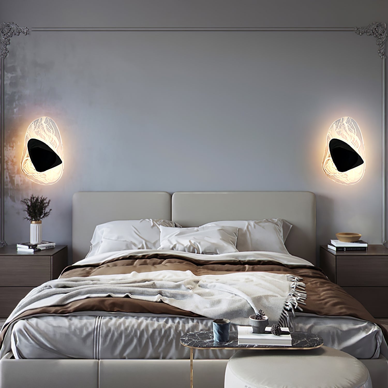 Valentina Artistic Black Glass Wall Lamp - Letslighting