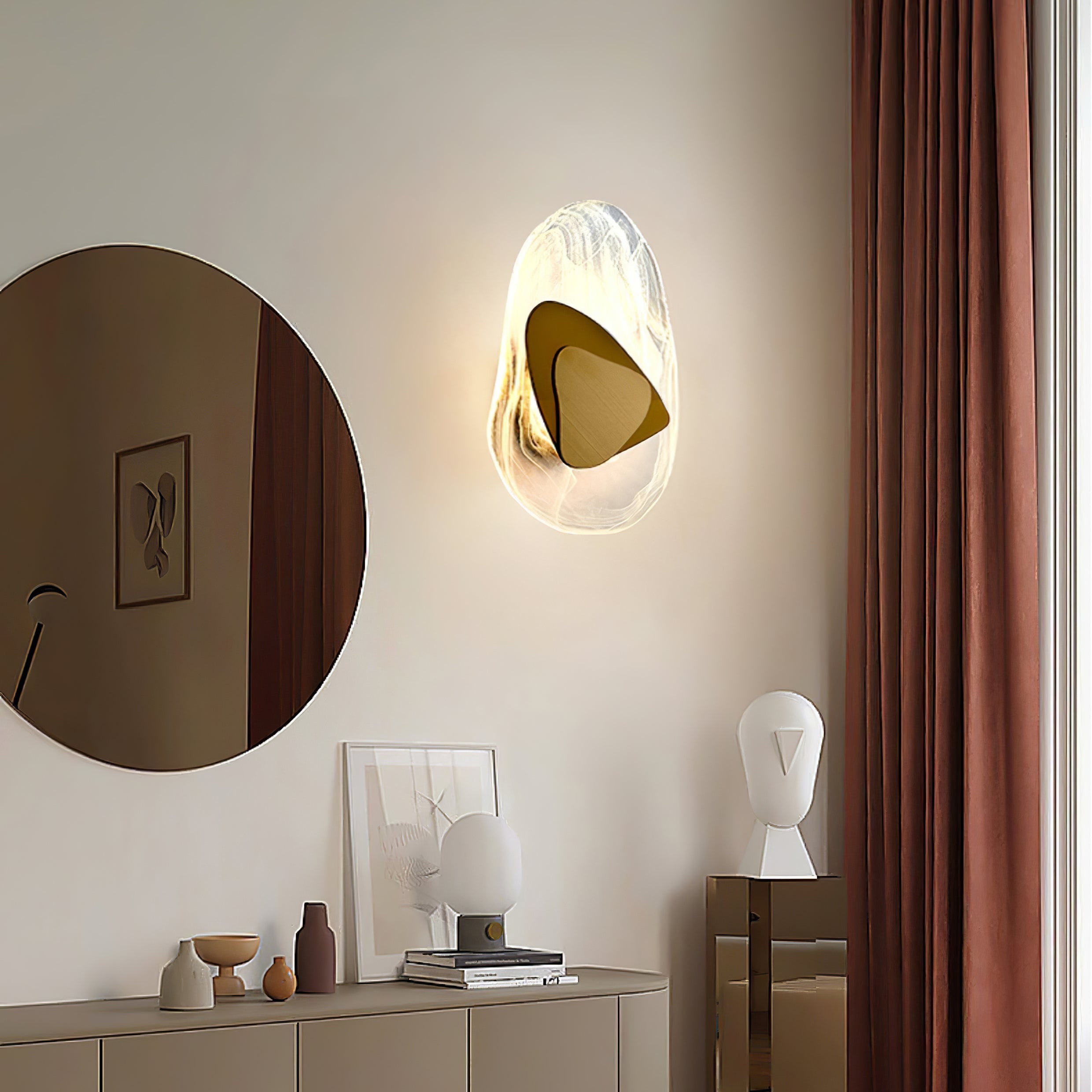 Valentina  Artistic Black Glass Wall Lamp