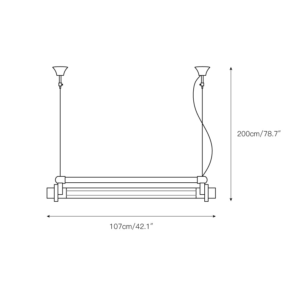 Ciel Industrial Tube Acrylic Pendant Light - Letslighting