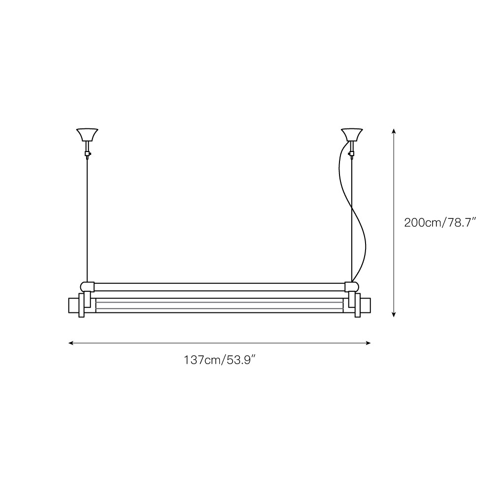 Ciel Industrial Tube Acrylic Pendant Light - Letslighting