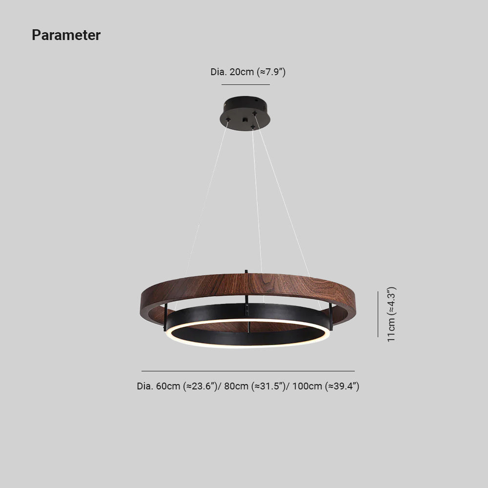 Muto Ring Wood Chandelier - Letslighting