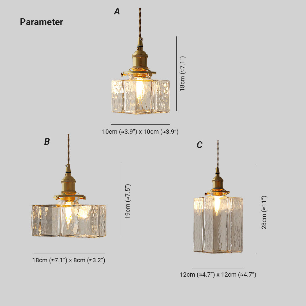 Valentina Vintage Glass Brass Hammered Pendant Light - Letslighting