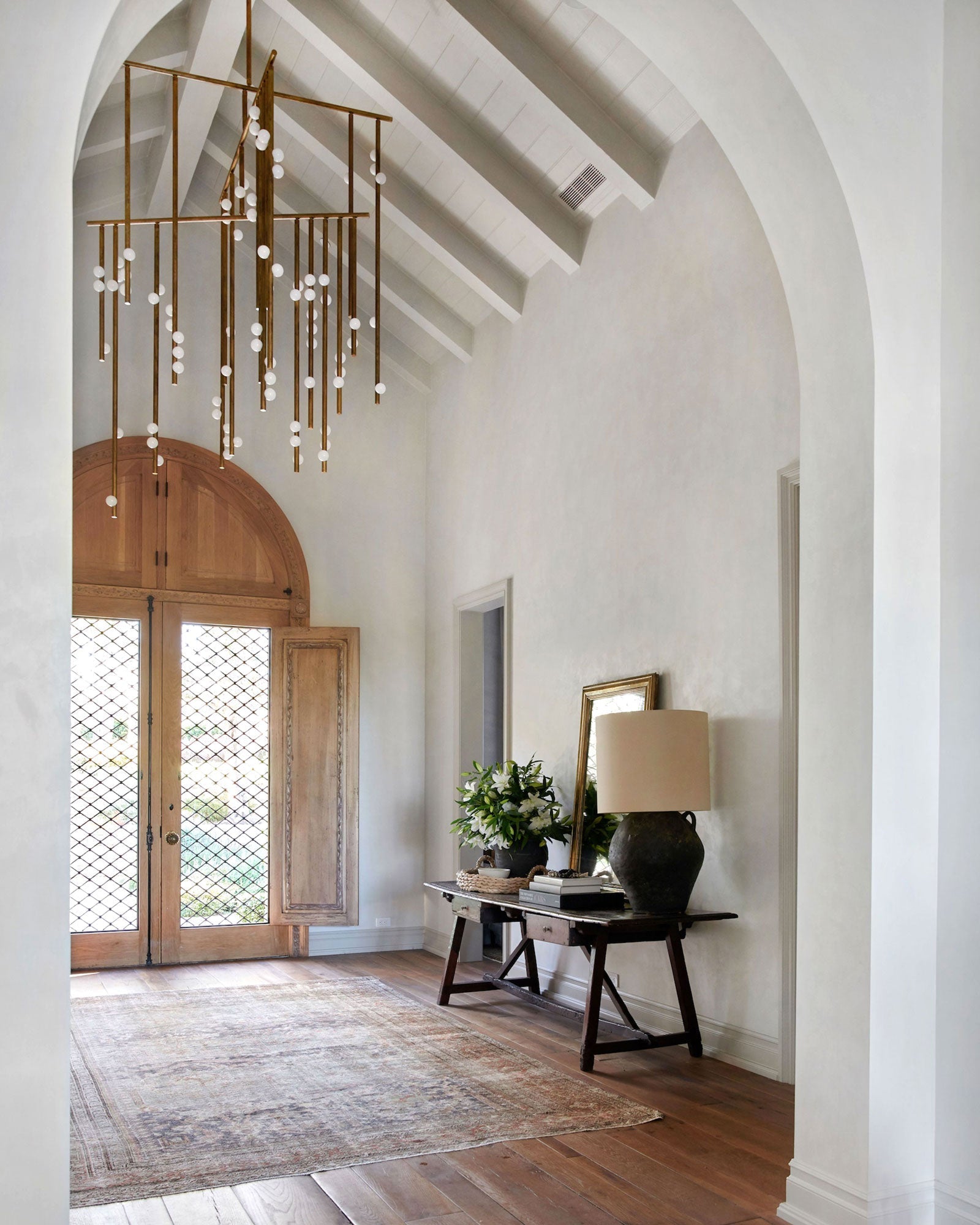 Eurzoris Geometric Brass Linear Pendant Light Chandelier - Letslighting