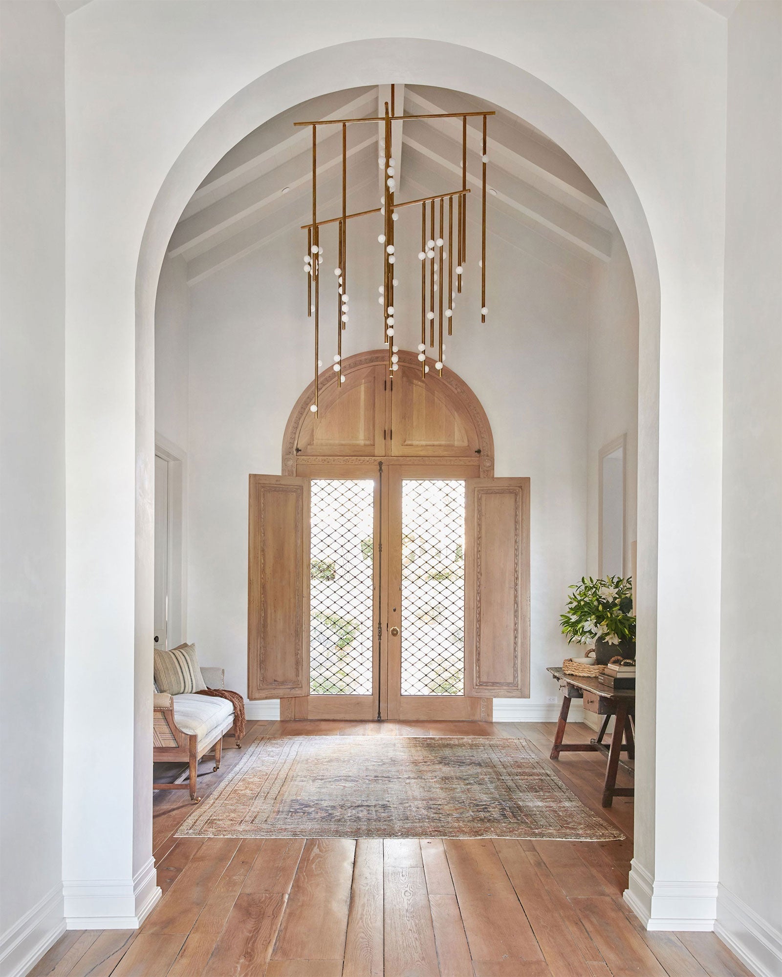 Eurzoris Geometric Brass Linear Pendant Light Chandelier - Letslighting