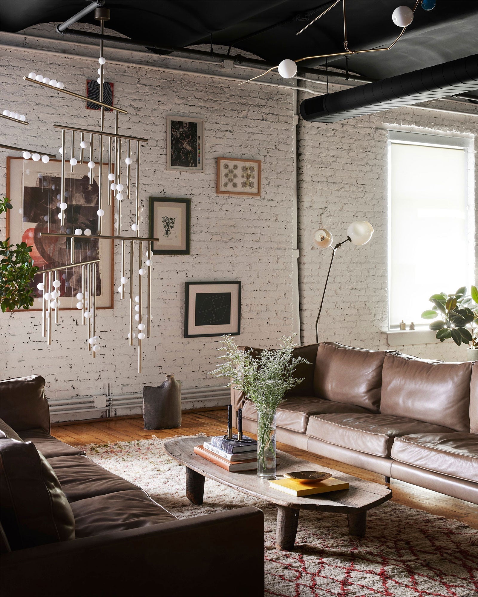 Eurzoris Geometric Brass Linear Pendant Light Chandelier - Letslighting