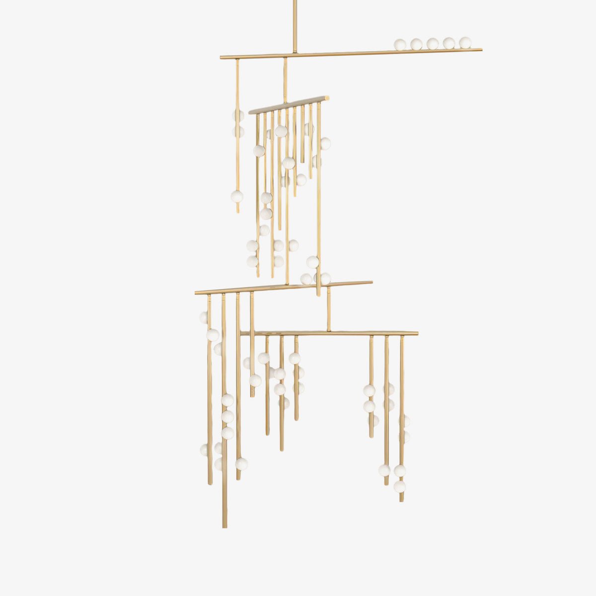 Eurzoris Geometric Brass Linear Pendant Light Chandelier - Letslighting
