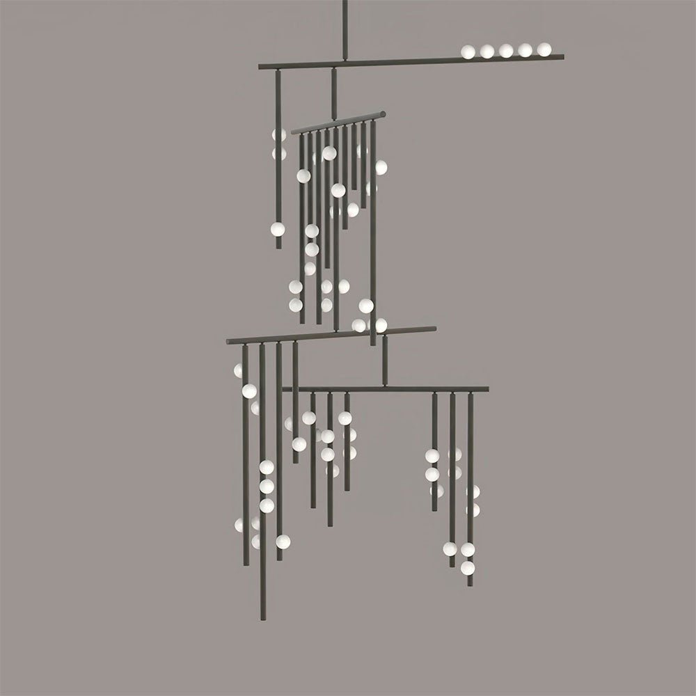 Eurzoris Geometric Brass Linear Pendant Light Chandelier - Letslighting