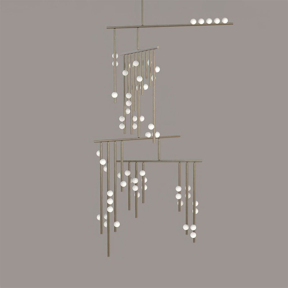 Eurzoris Geometric Brass Linear Pendant Light Chandelier - Letslighting