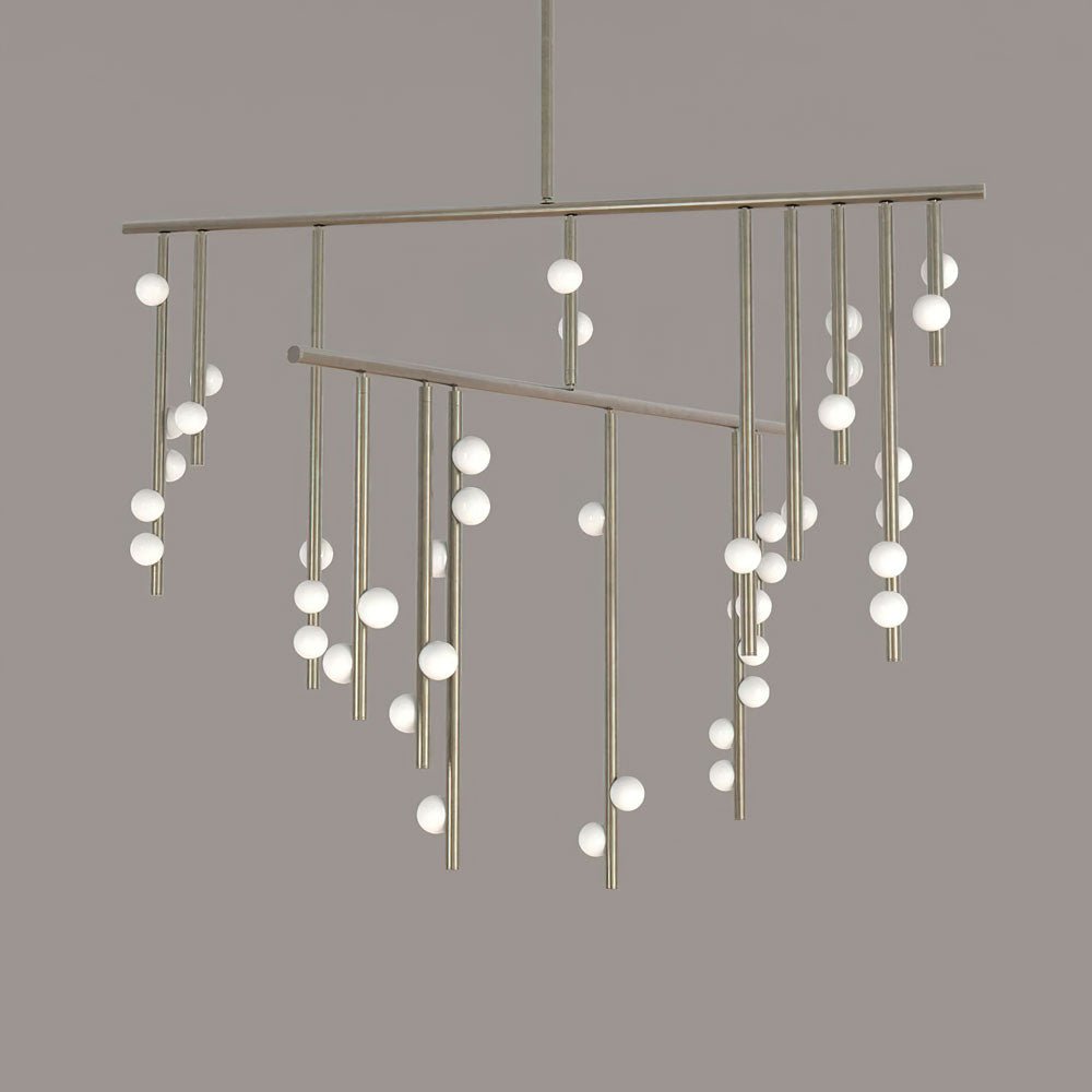 Eurzoris Geometric Brass Linear Pendant Light Chandelier - Letslighting