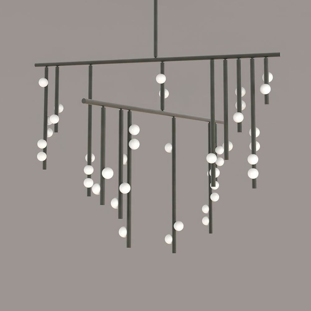 Eurzoris Geometric Brass Linear Pendant Light Chandelier - Letslighting