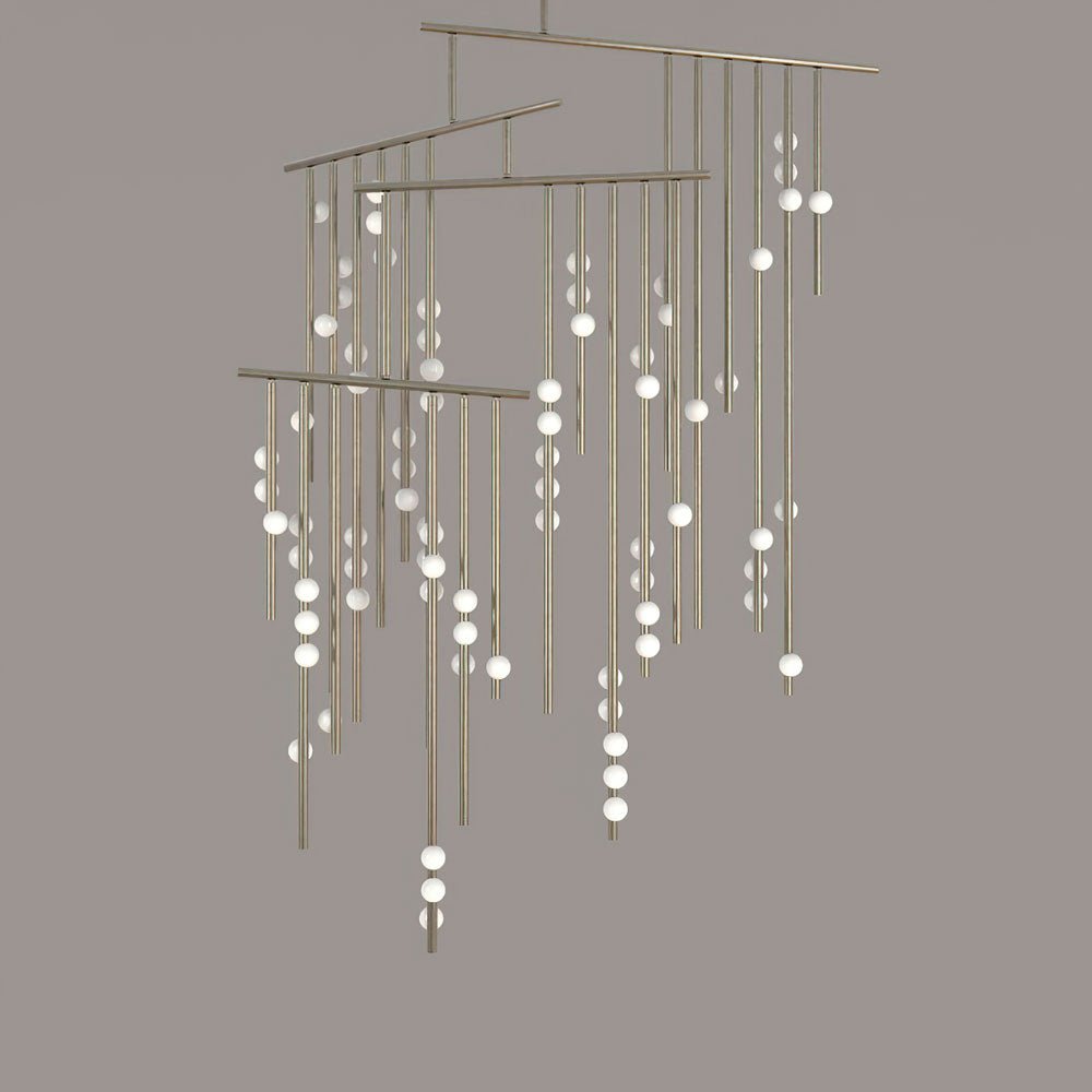 Eurzoris Geometric Brass Linear Pendant Light Chandelier - Letslighting