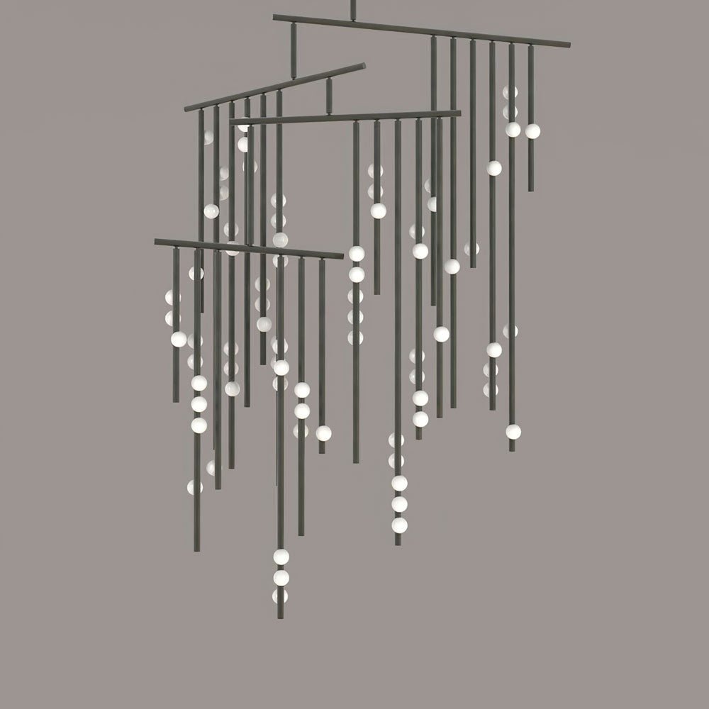 Eurzoris Geometric Brass Linear Pendant Light Chandelier - Letslighting
