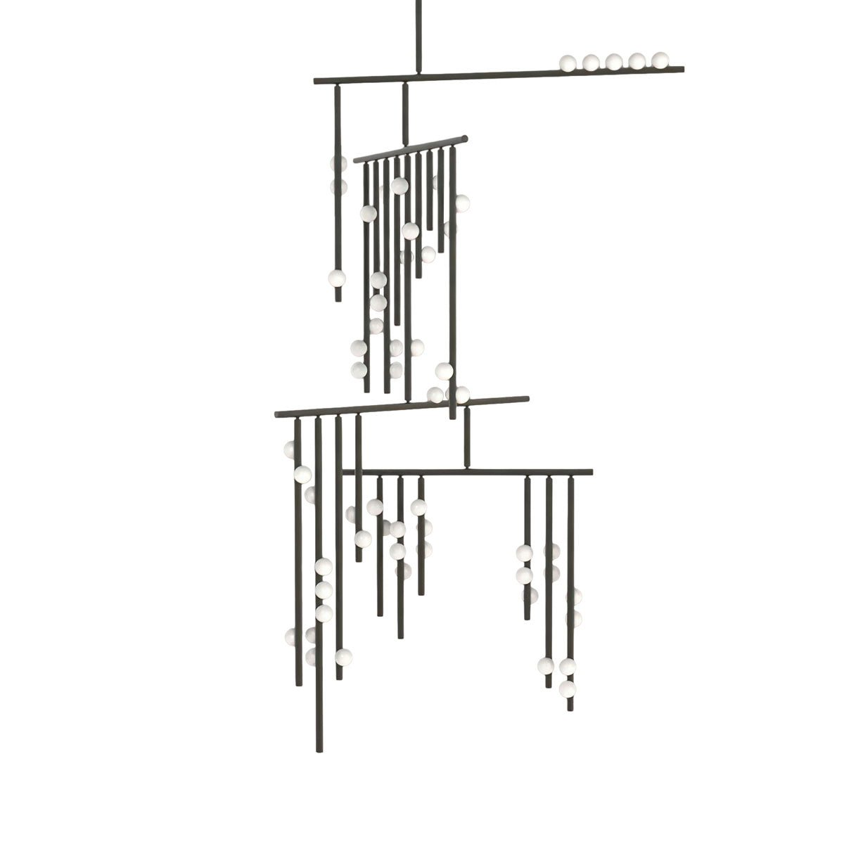 Eurzoris Geometric Brass Linear Pendant Light Chandelier - Letslighting