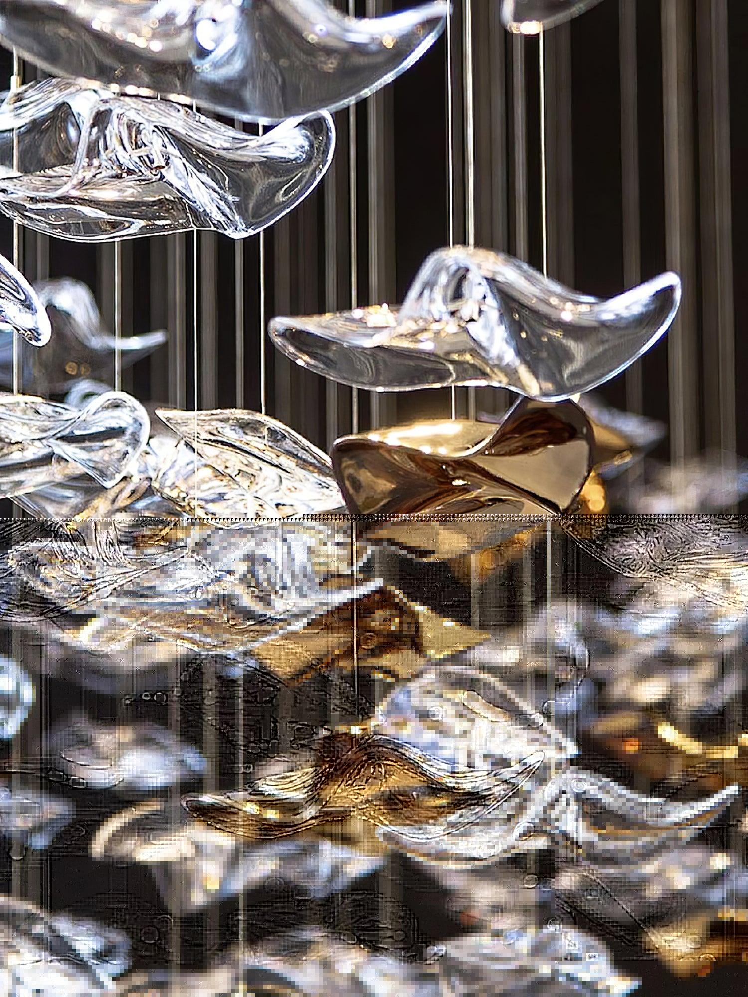 Nephele Crystal Leaf Chandelier - Letslighting