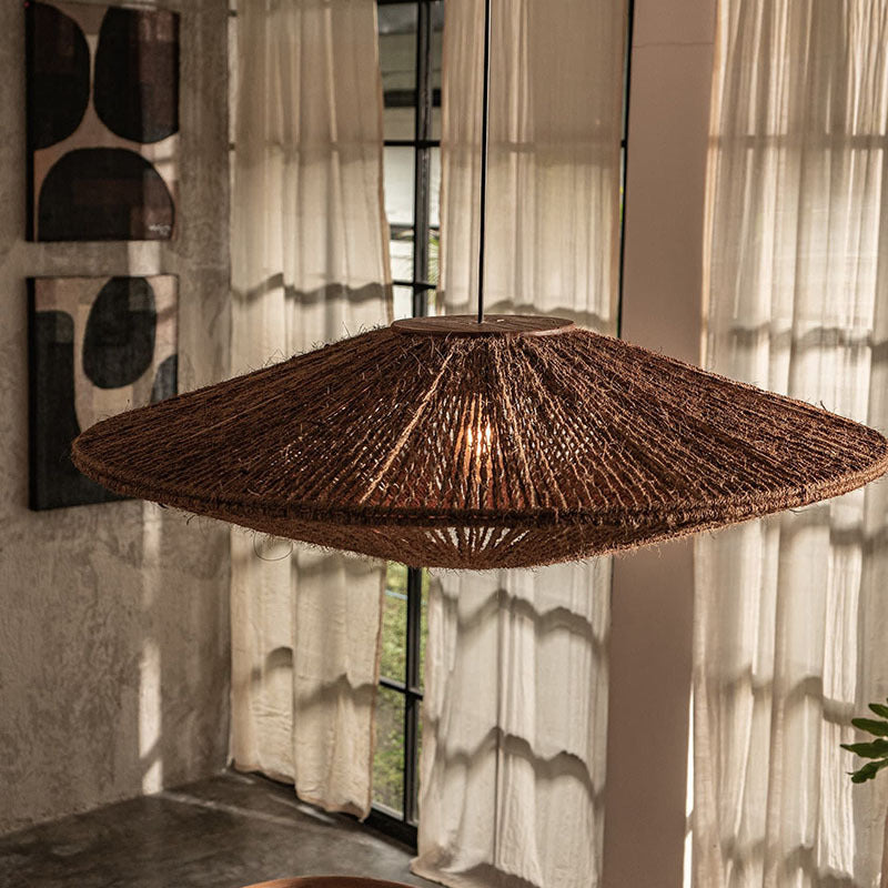 Ritta Rustic Pendant Light Rattan Living Room Dining Room Bedroom - Letslighting