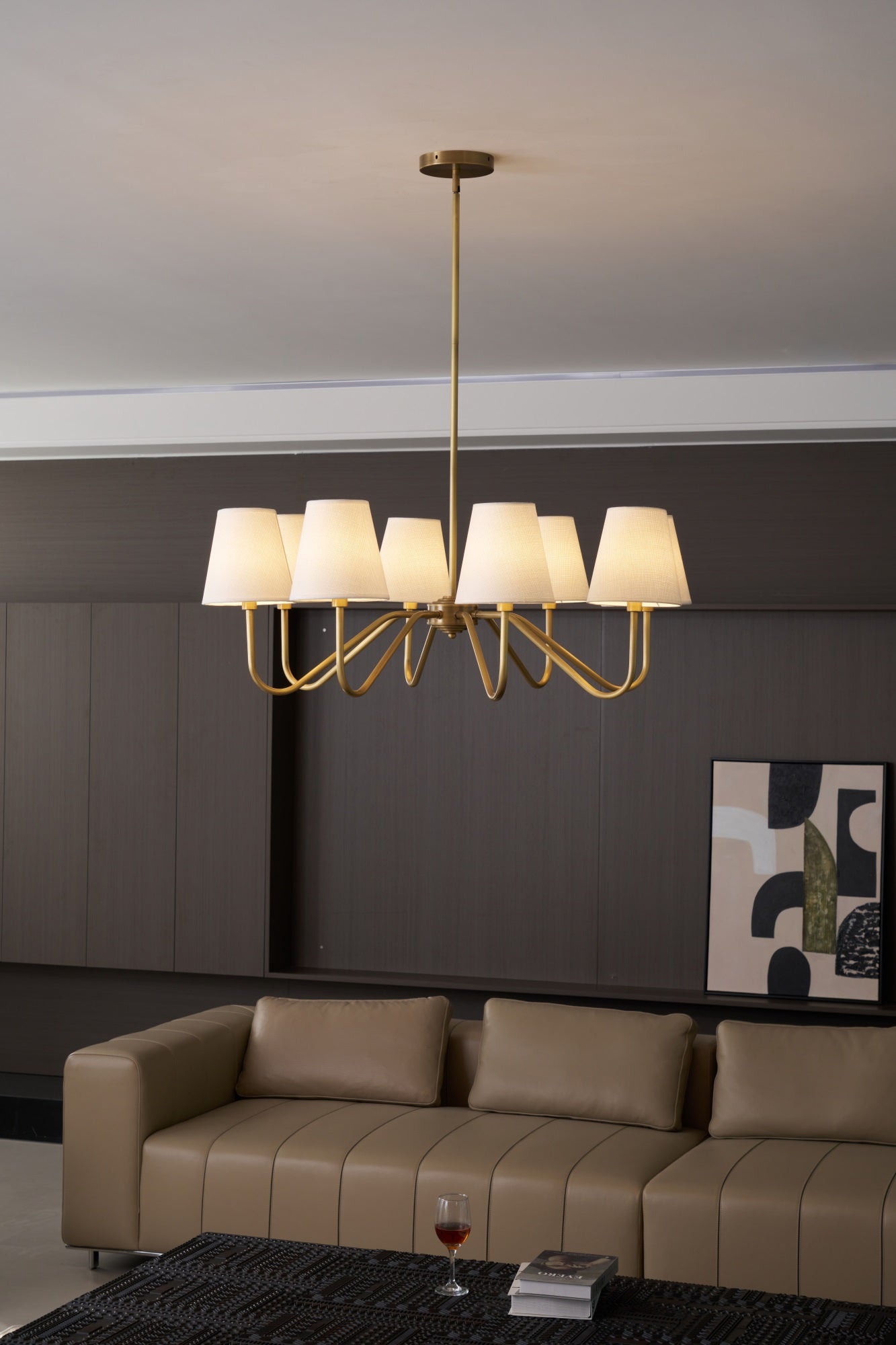 Viraean Vintage Industrial Brass Fabric Chandelier - Letslighting