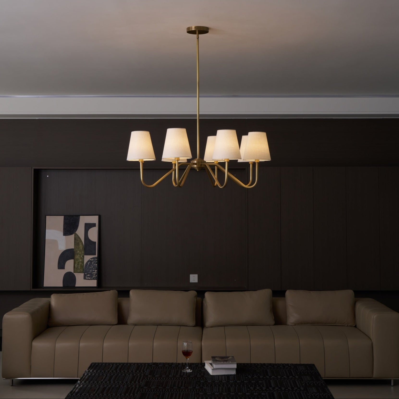 Viraean Vintage Industrial Brass Fabric Chandelier - Letslighting