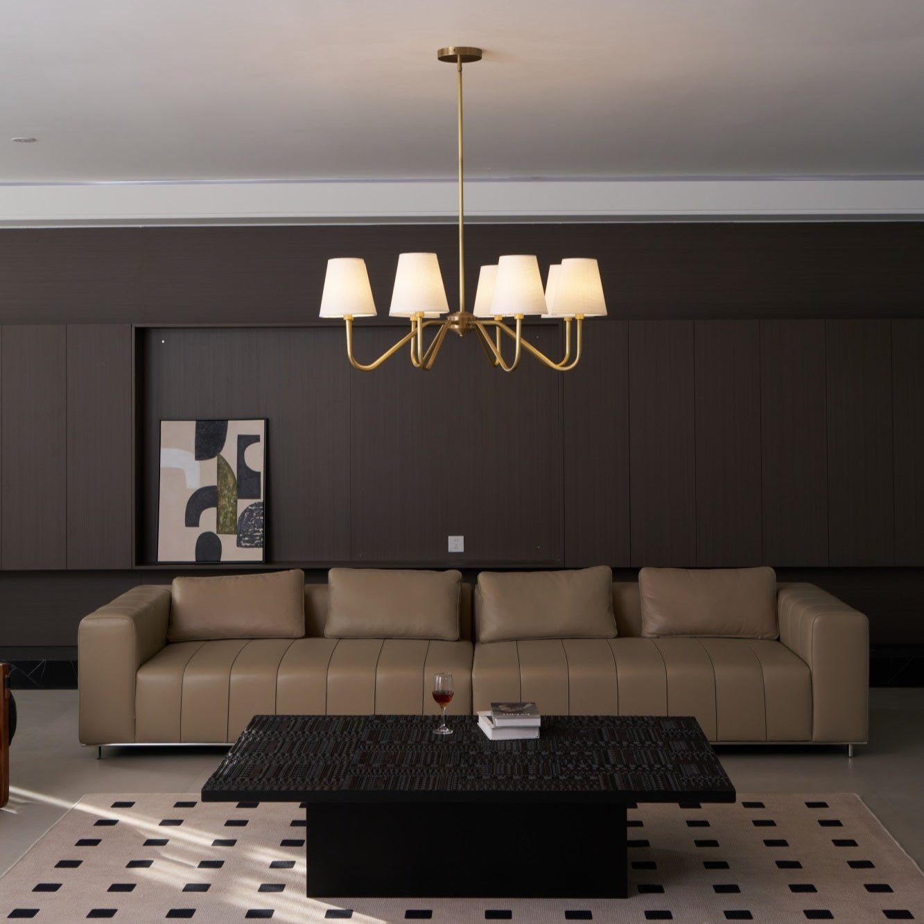 Viraean Vintage Industrial Brass Fabric Chandelier - Letslighting