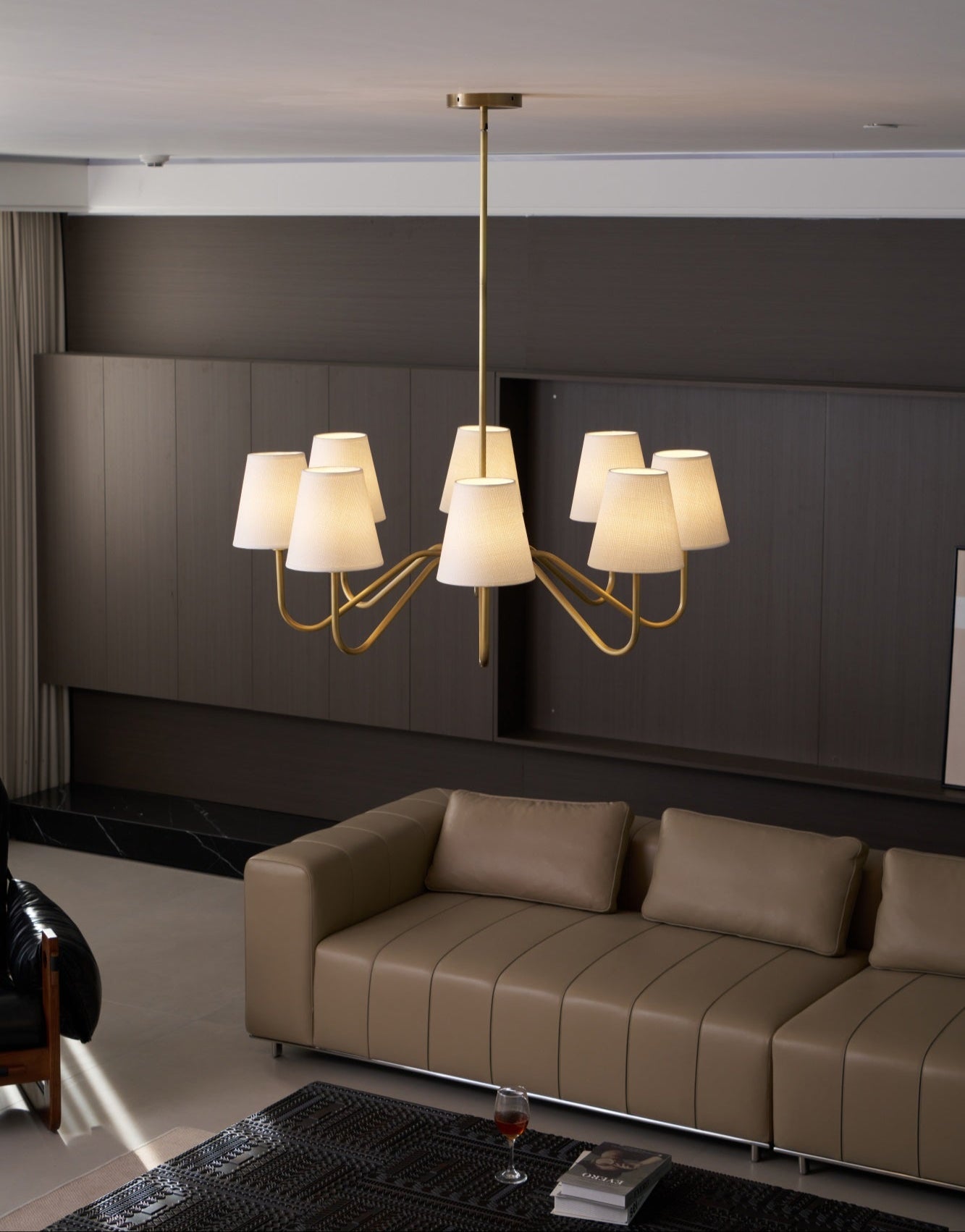 Viraean Vintage Industrial Brass Fabric Chandelier - Letslighting
