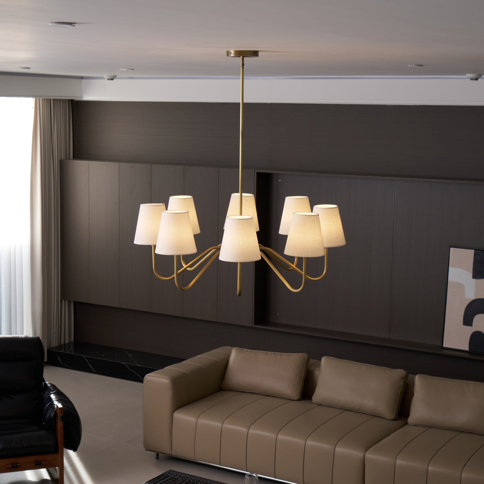 Viraean Vintage Industrial Brass Fabric Chandelier - Letslighting