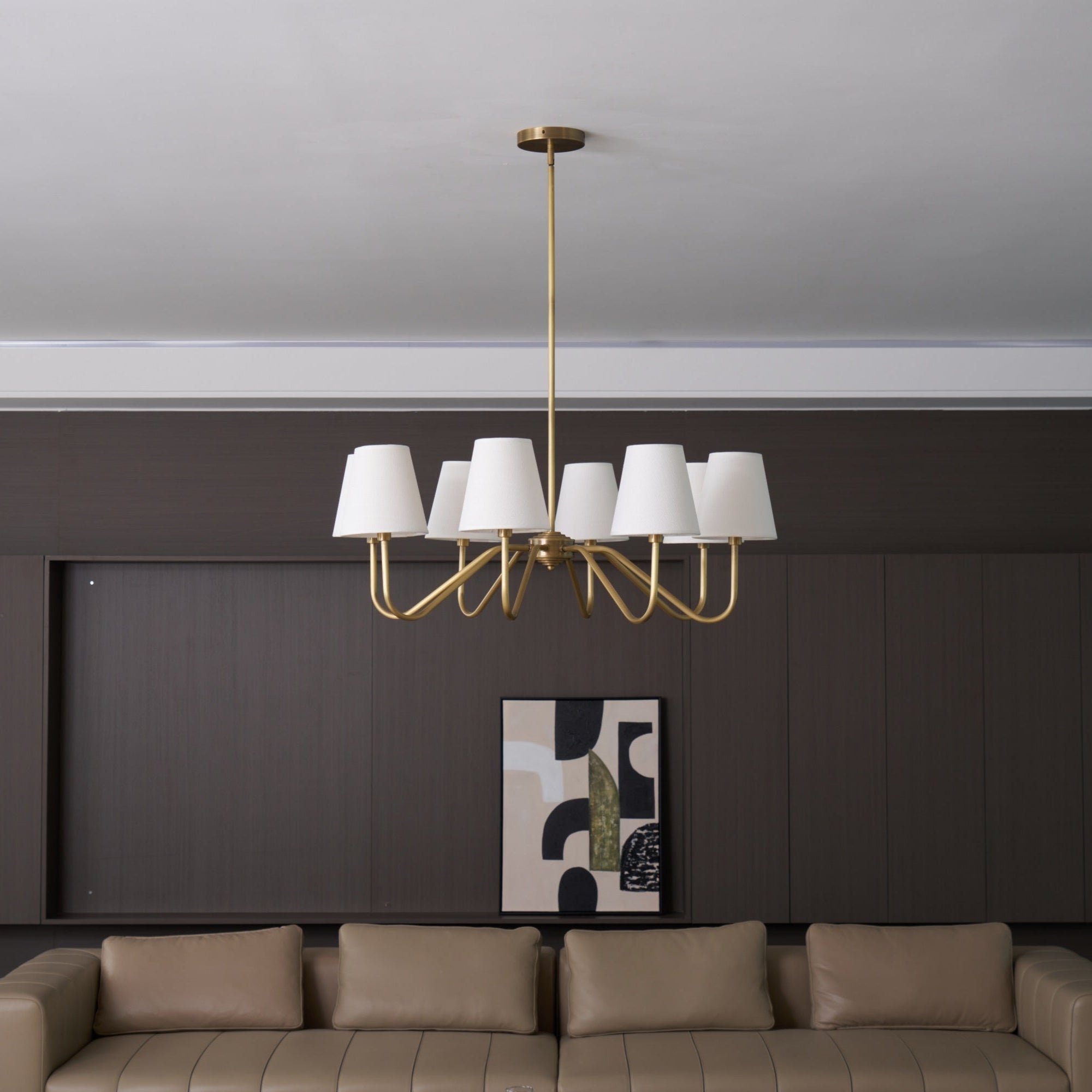Viraean Vintage Industrial Brass Fabric Chandelier - Letslighting