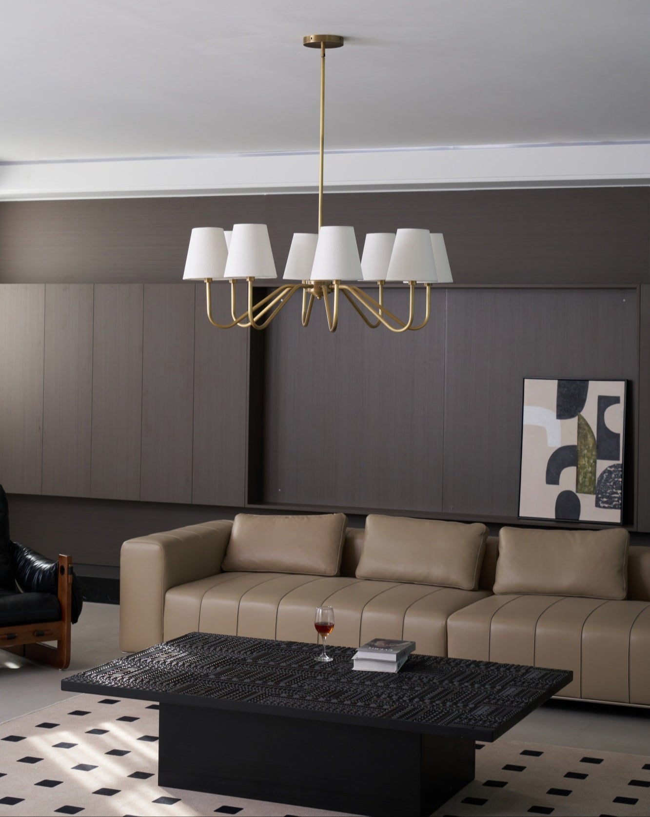 Viraean Vintage Industrial Brass Fabric Chandelier - Letslighting