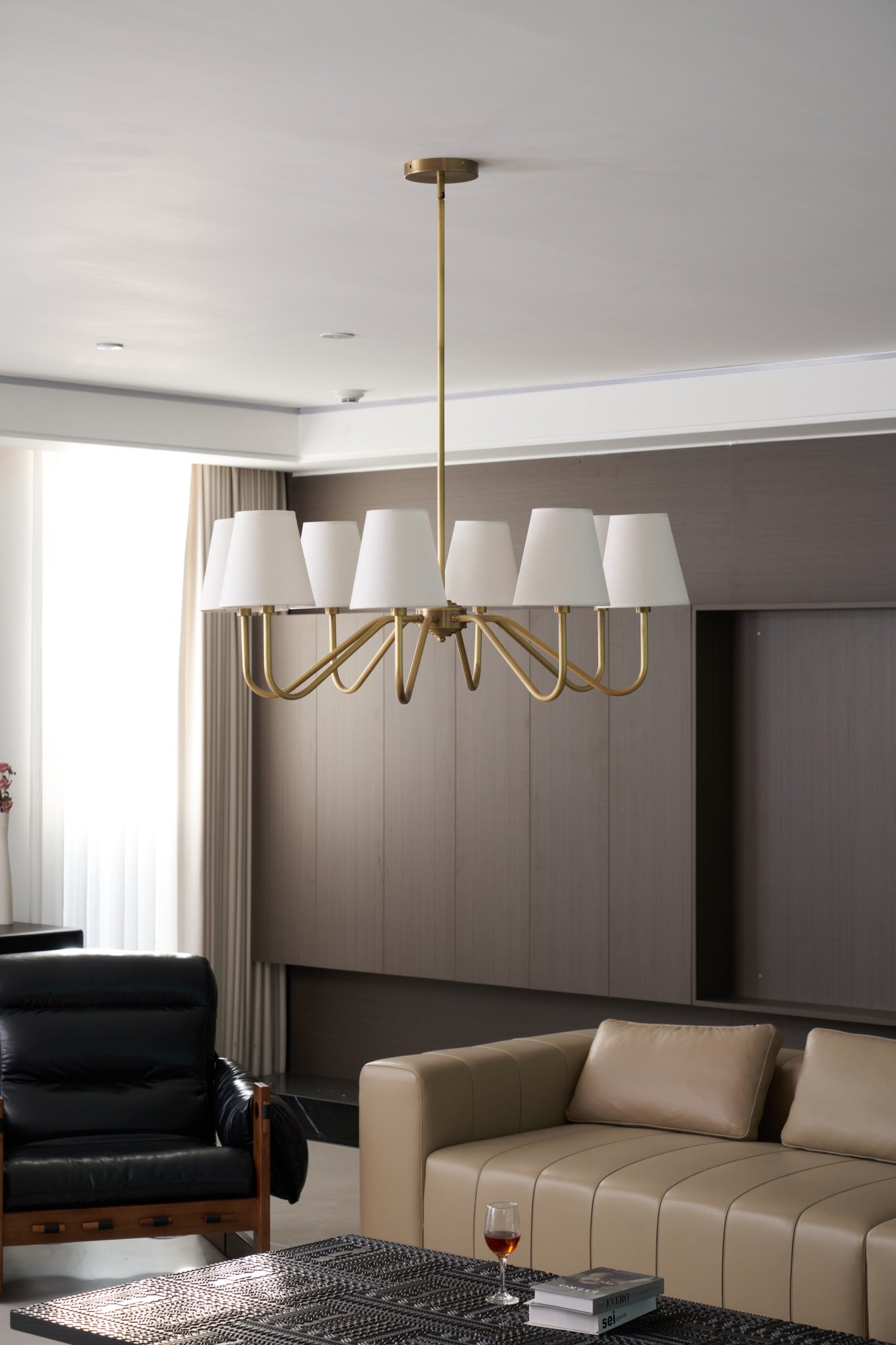 Viraean Vintage Industrial Brass Fabric Chandelier - Letslighting