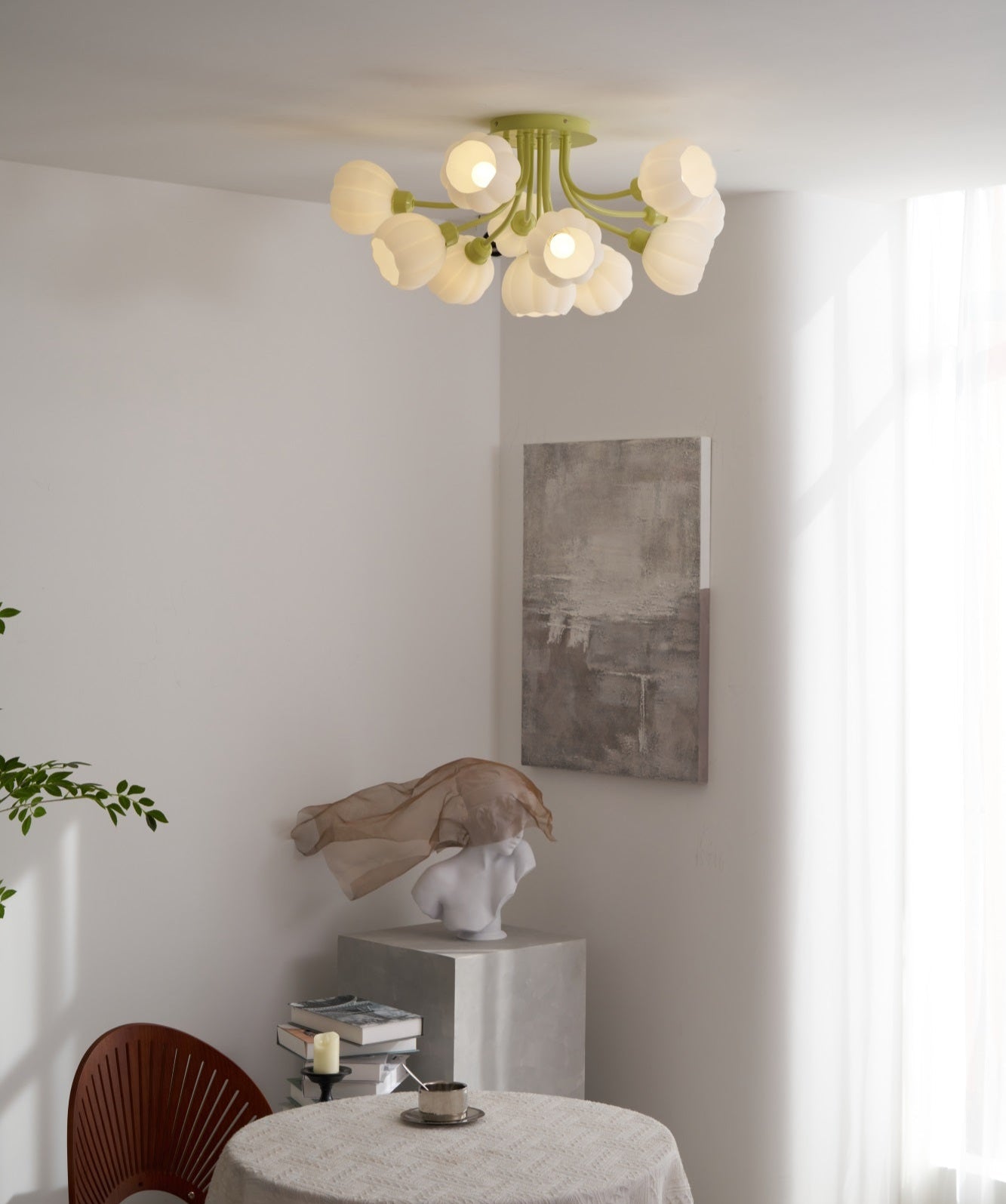 Zenorarae Elegance Matcha Glass Ceiling Lamp - Letslighting