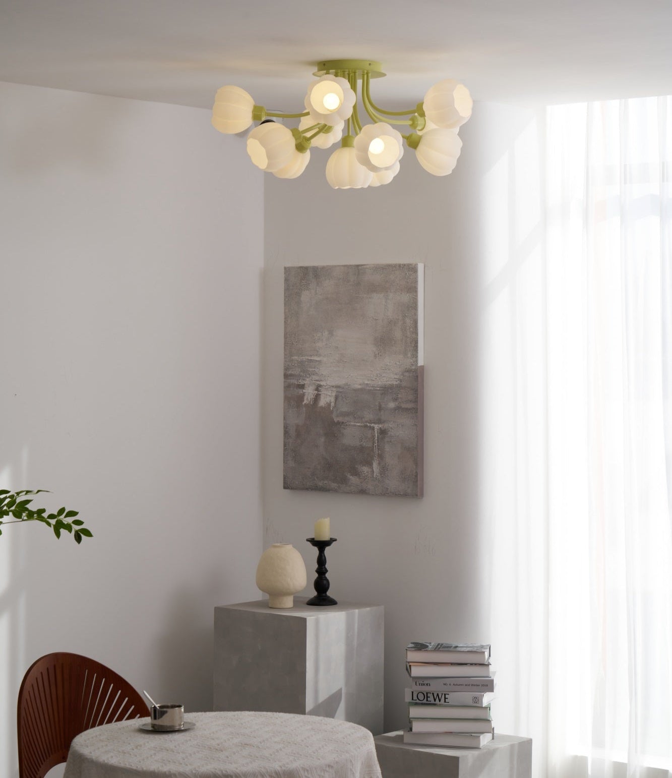 Zenorarae Elegance Matcha Glass Ceiling Lamp - Letslighting