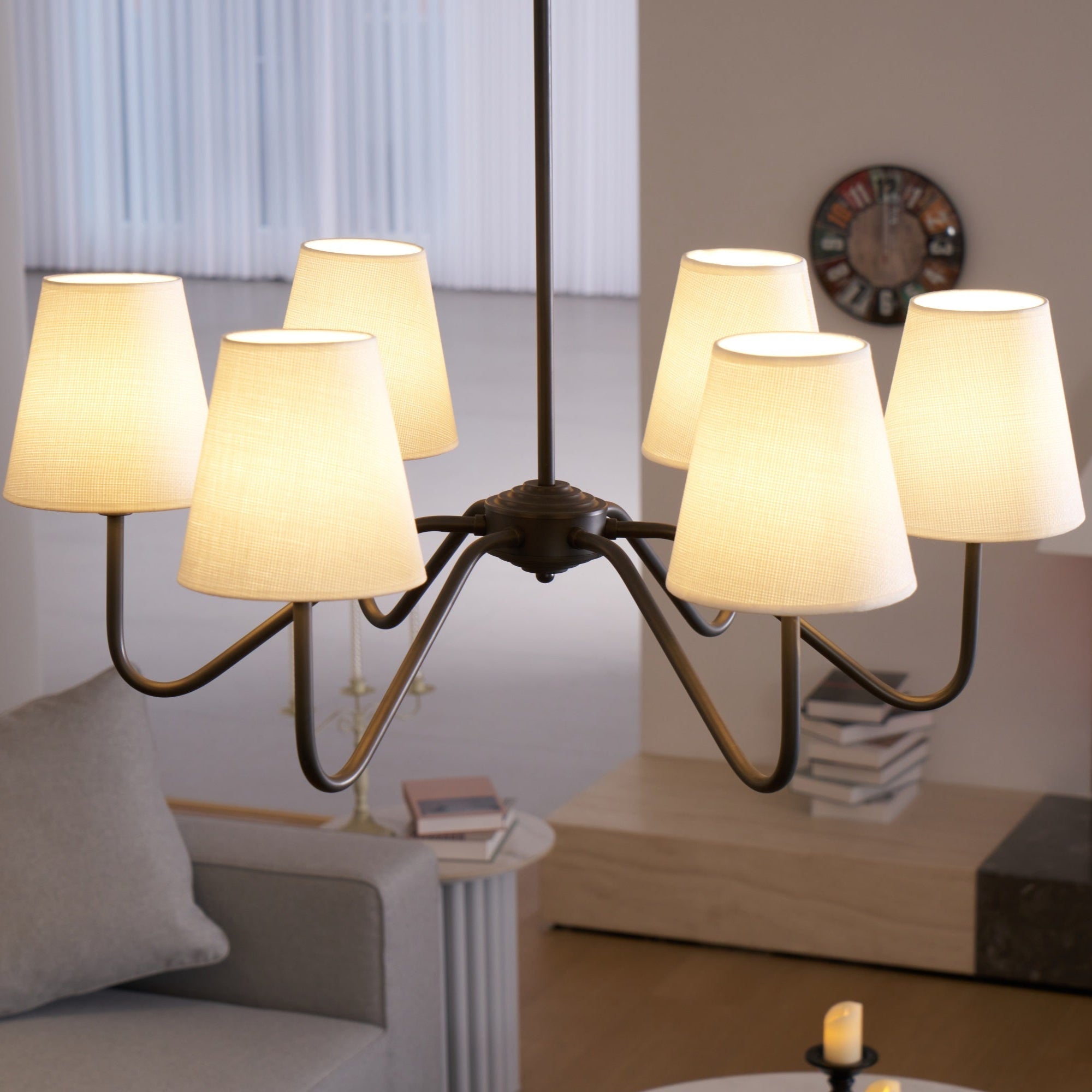 Aurvarira Lumos Classic Black Fabric Chandelier - Letslighting