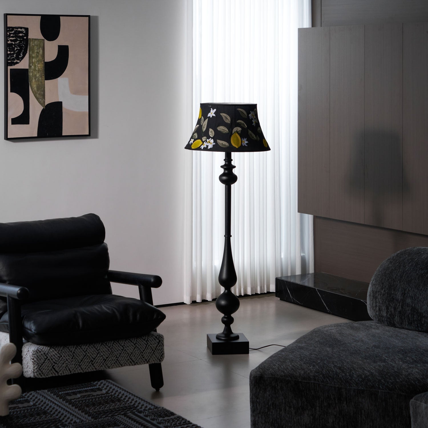 Floren Wood Fabric Classic Floor Lamp - Letslighting