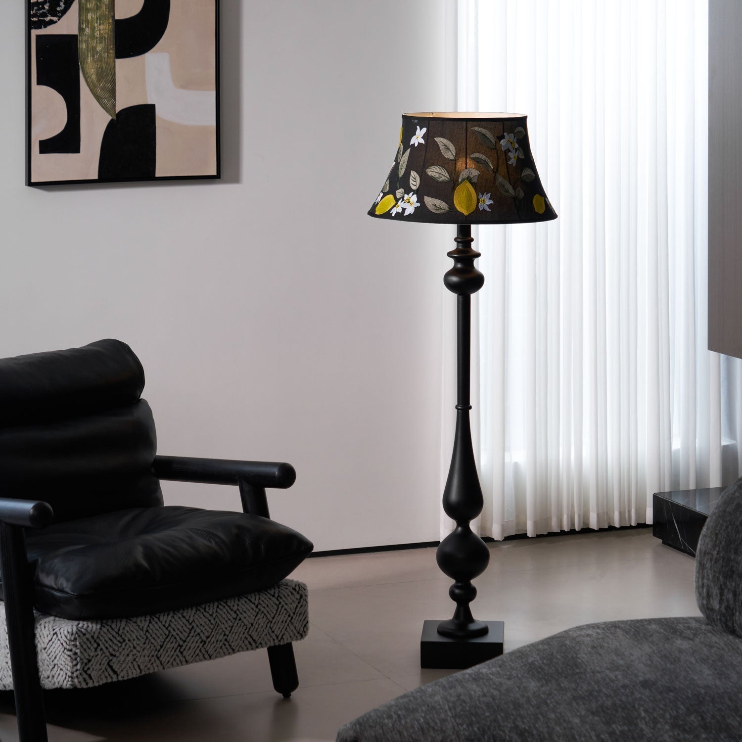 Floren Wood Fabric Classic Floor Lamp - Letslighting
