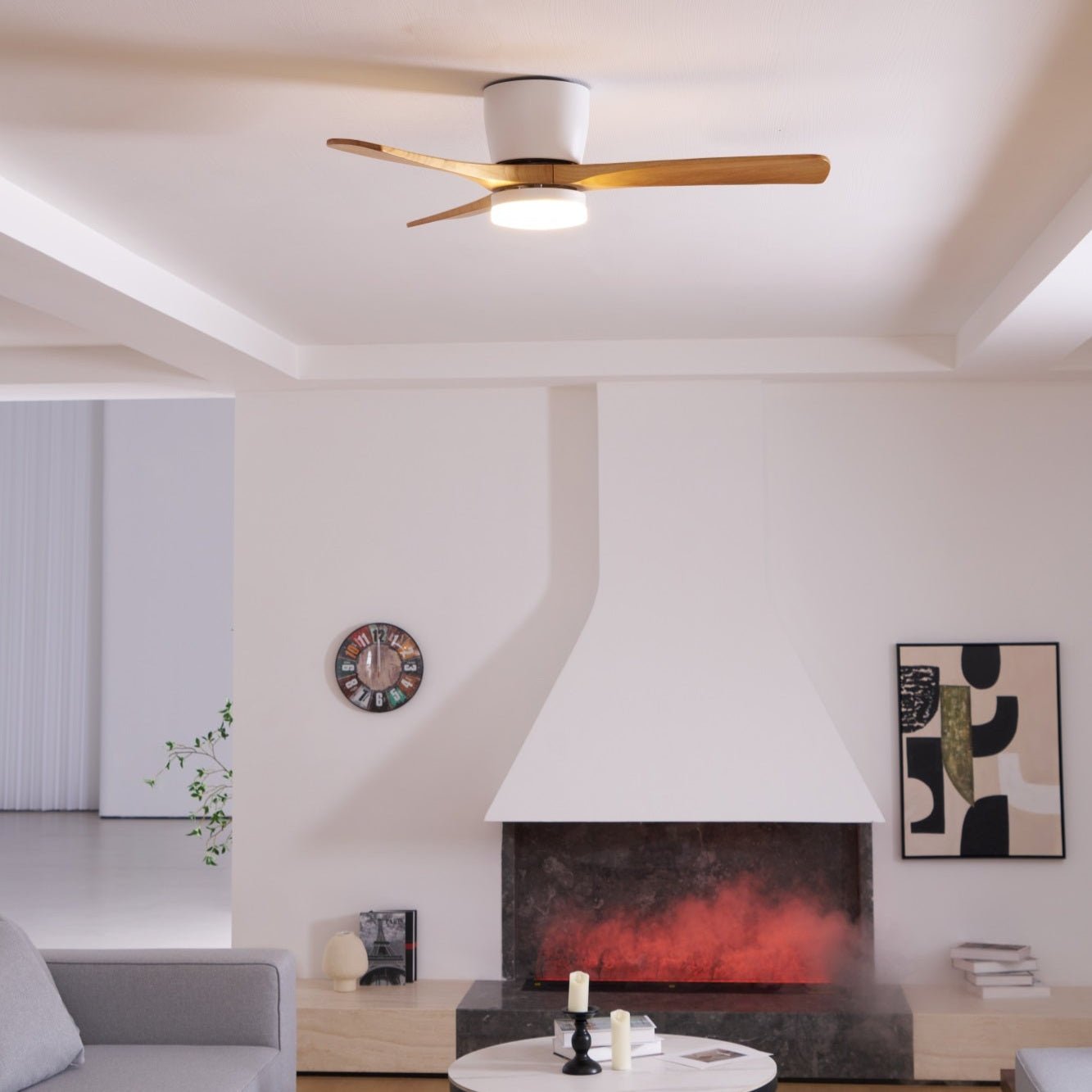 Elena Modern Wood Ceiling Fan Light - Letslighting