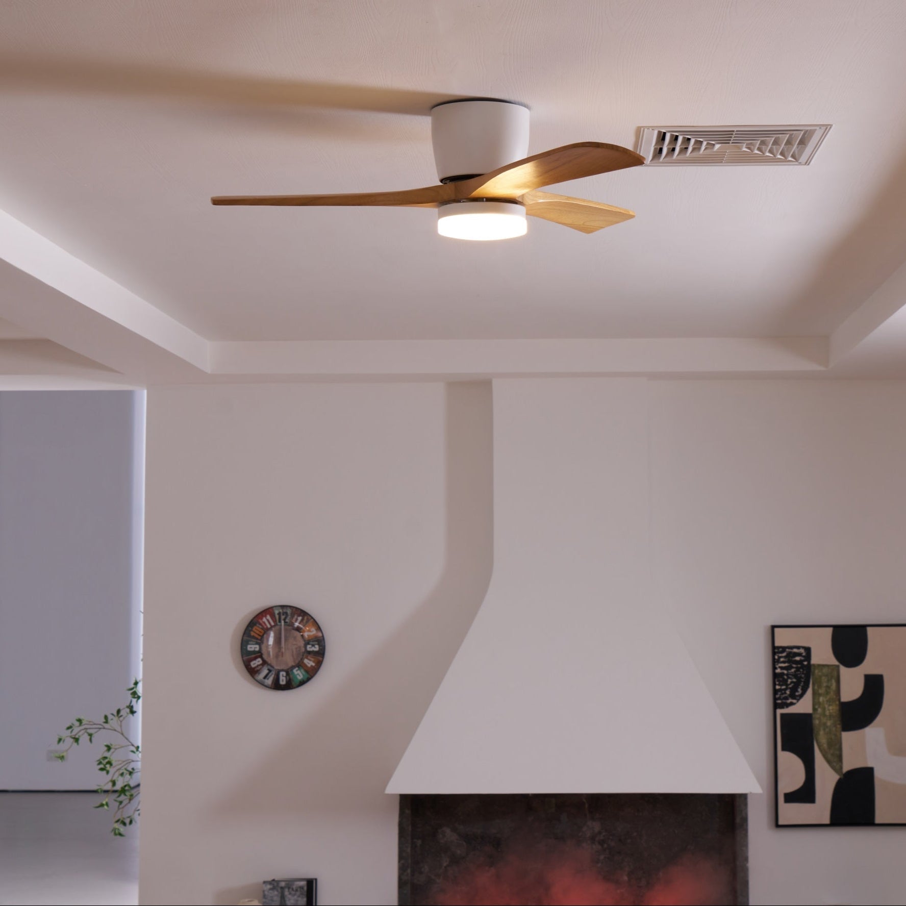 Elena Modern Wood Ceiling Fan Light - Letslighting