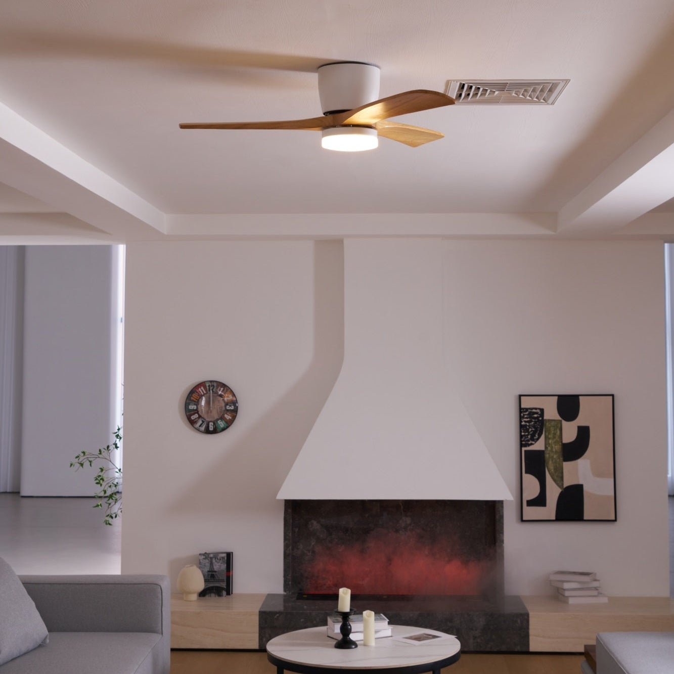 Elena Modern Wood Ceiling Fan Light - Letslighting