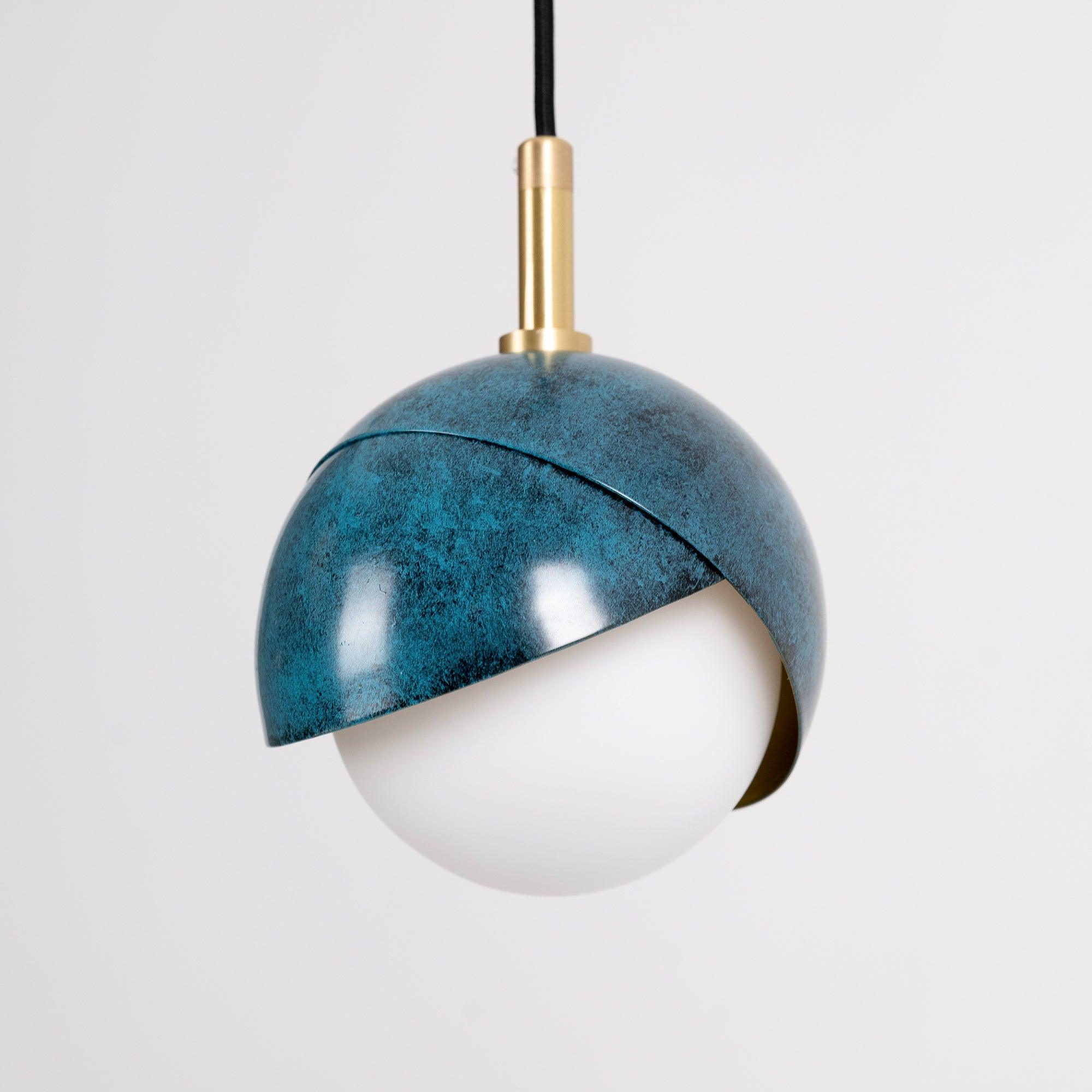 Solara Pendant Lamp Brass Nested Opal Globe Modern - Letslighting