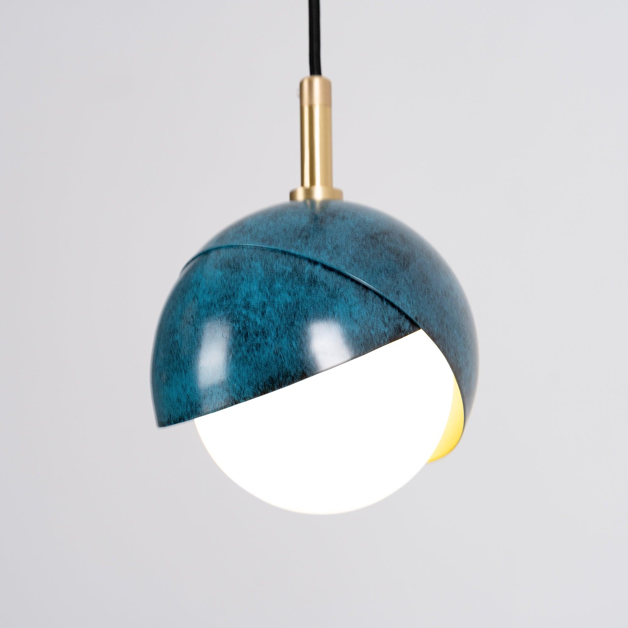 Solara Pendant Lamp Brass Nested Opal Globe Modern - Letslighting