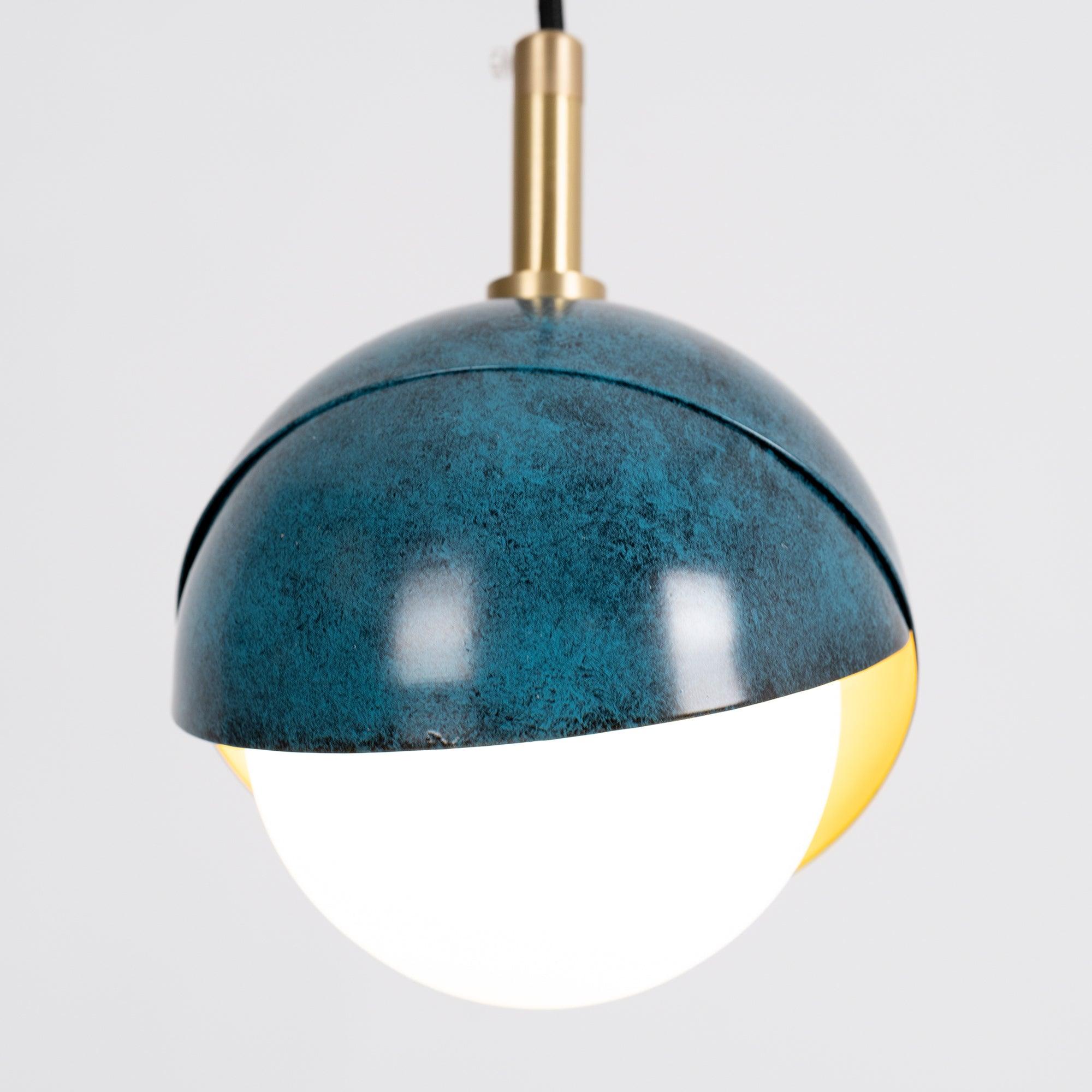 Solara Pendant Lamp Brass Nested Opal Globe Modern - Letslighting