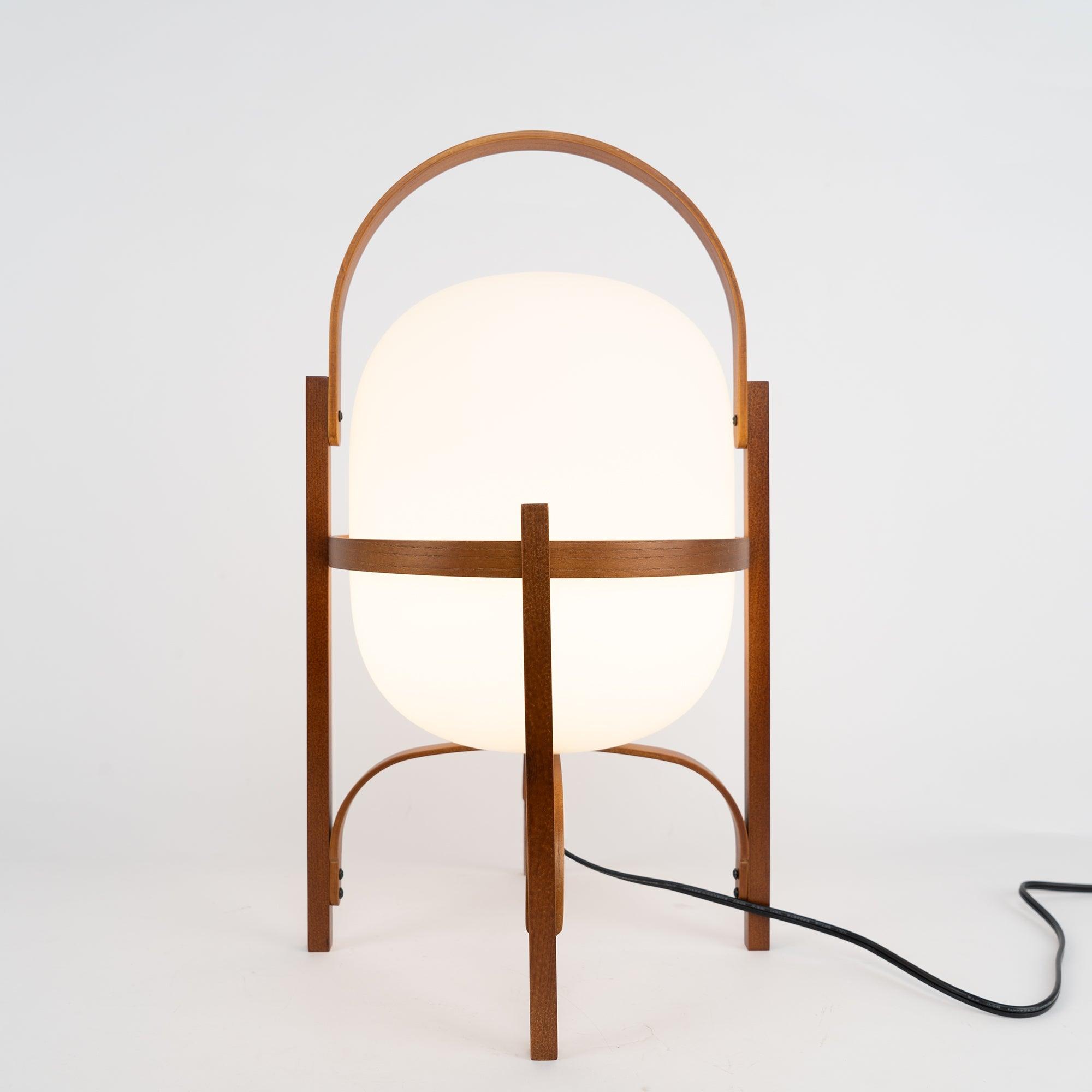 Lethra Wood Glass Table Lamp - Letslighting