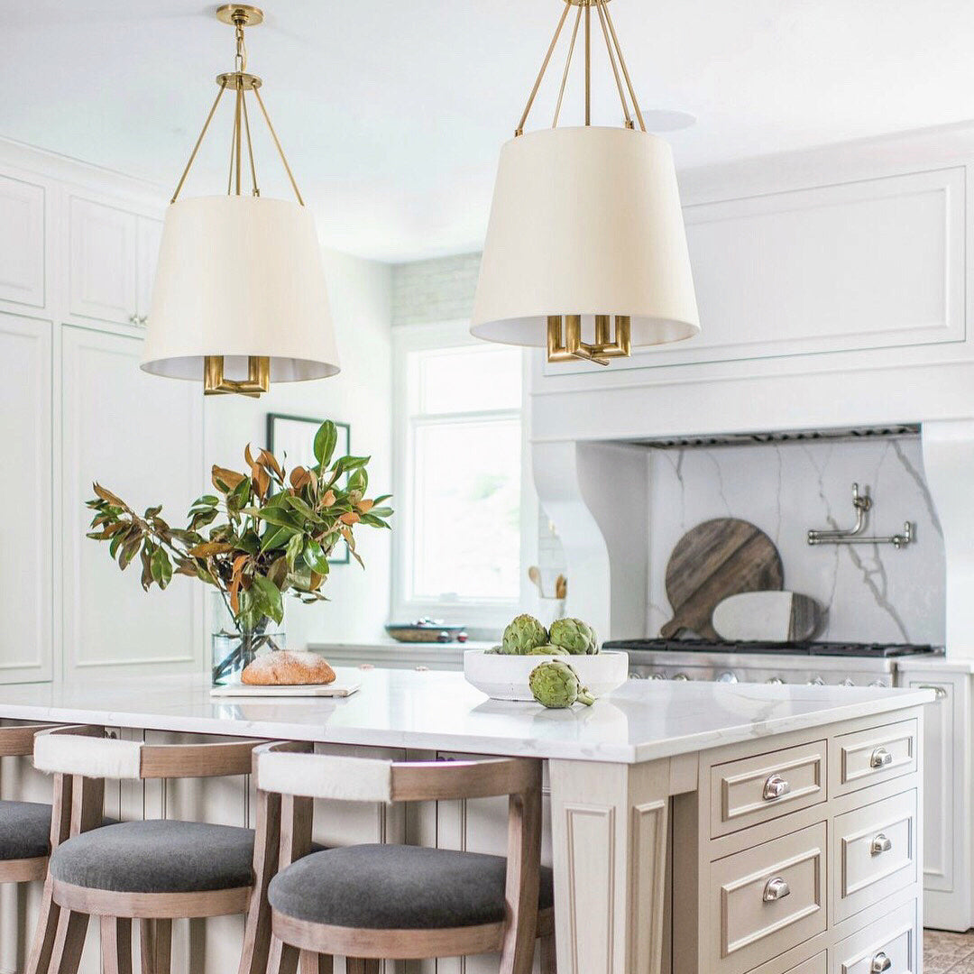 Loom Vintage Industrial Brass Fabric Pendant Lamp - Letslighting
