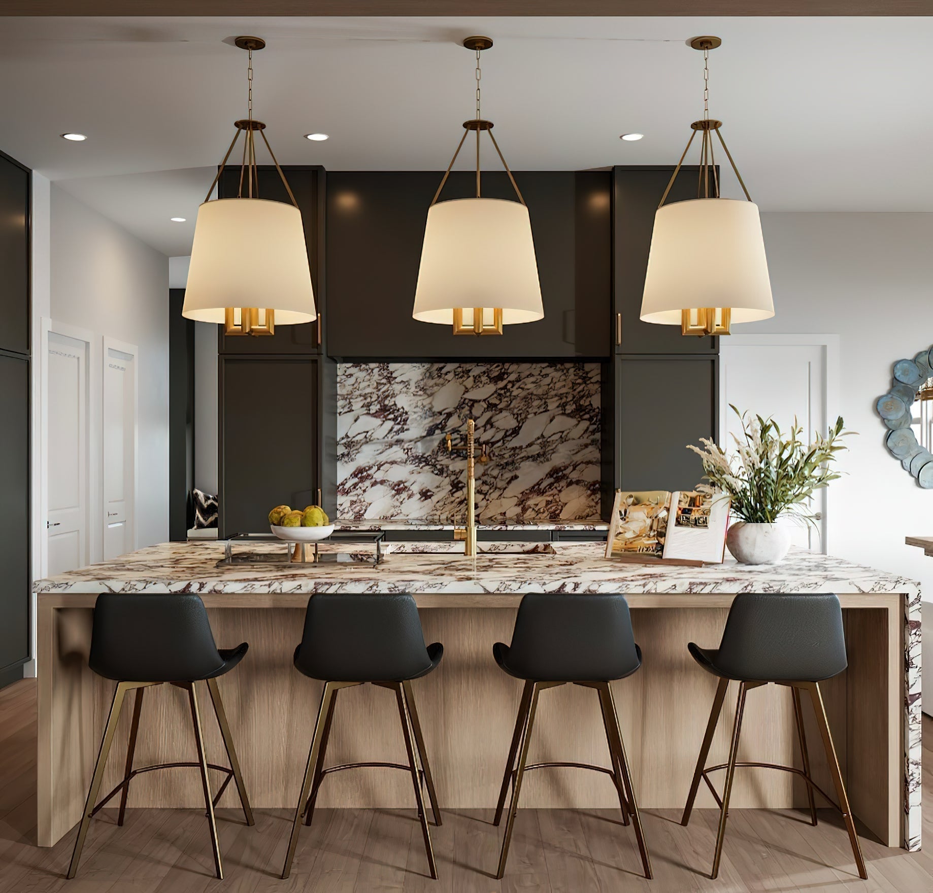 Loom Vintage Industrial Brass Fabric Pendant Lamp - Letslighting