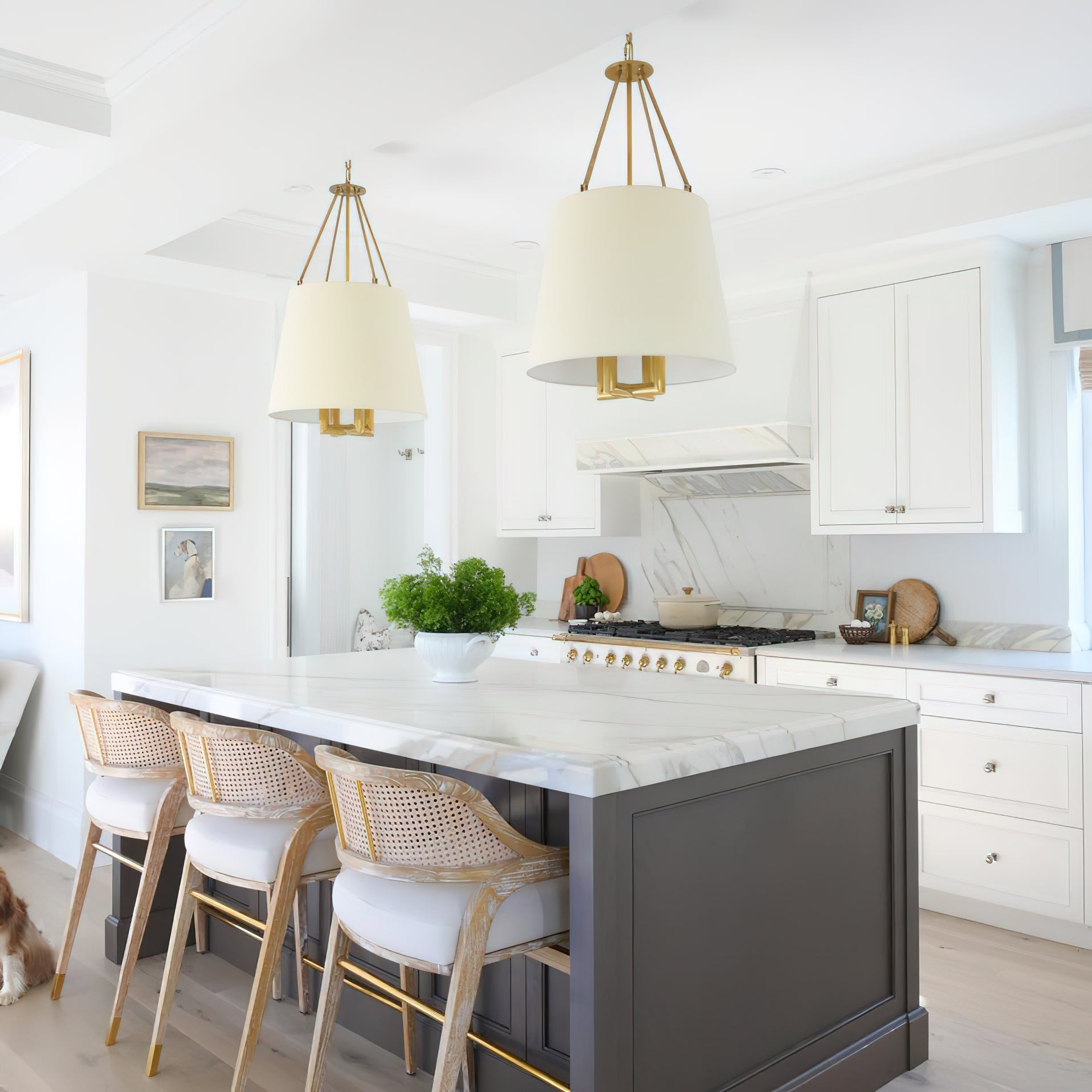 Loom Vintage Industrial Brass Fabric Pendant Lamp - Letslighting