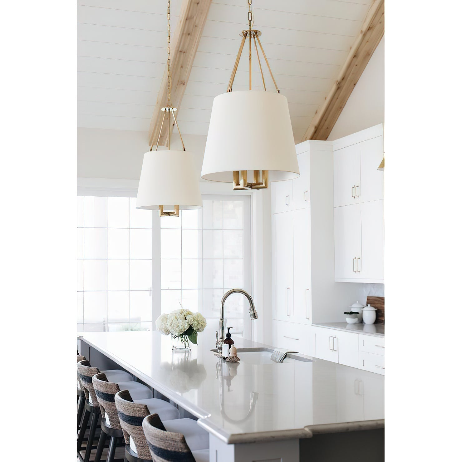 Loom Vintage Industrial Brass Fabric Pendant Lamp - Letslighting